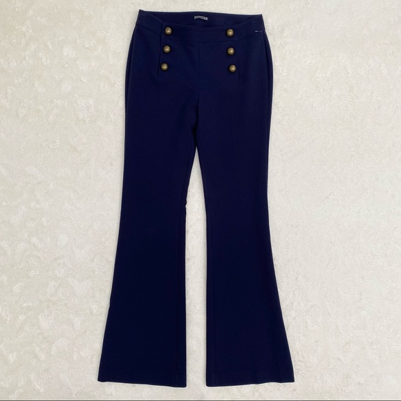 Express navy blue flare sailor pants trousers 4 - Picture 10 of 10